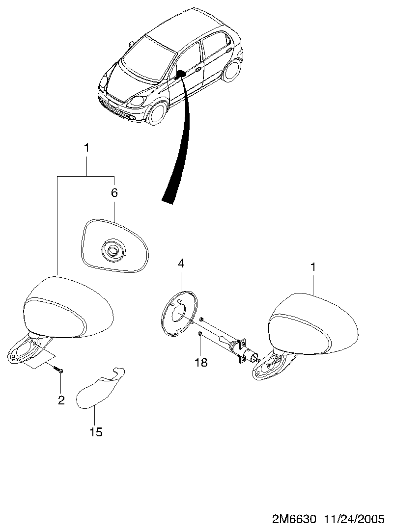 Chevrolet 96600221 - Наружное зеркало avtokuzovplus.com.ua