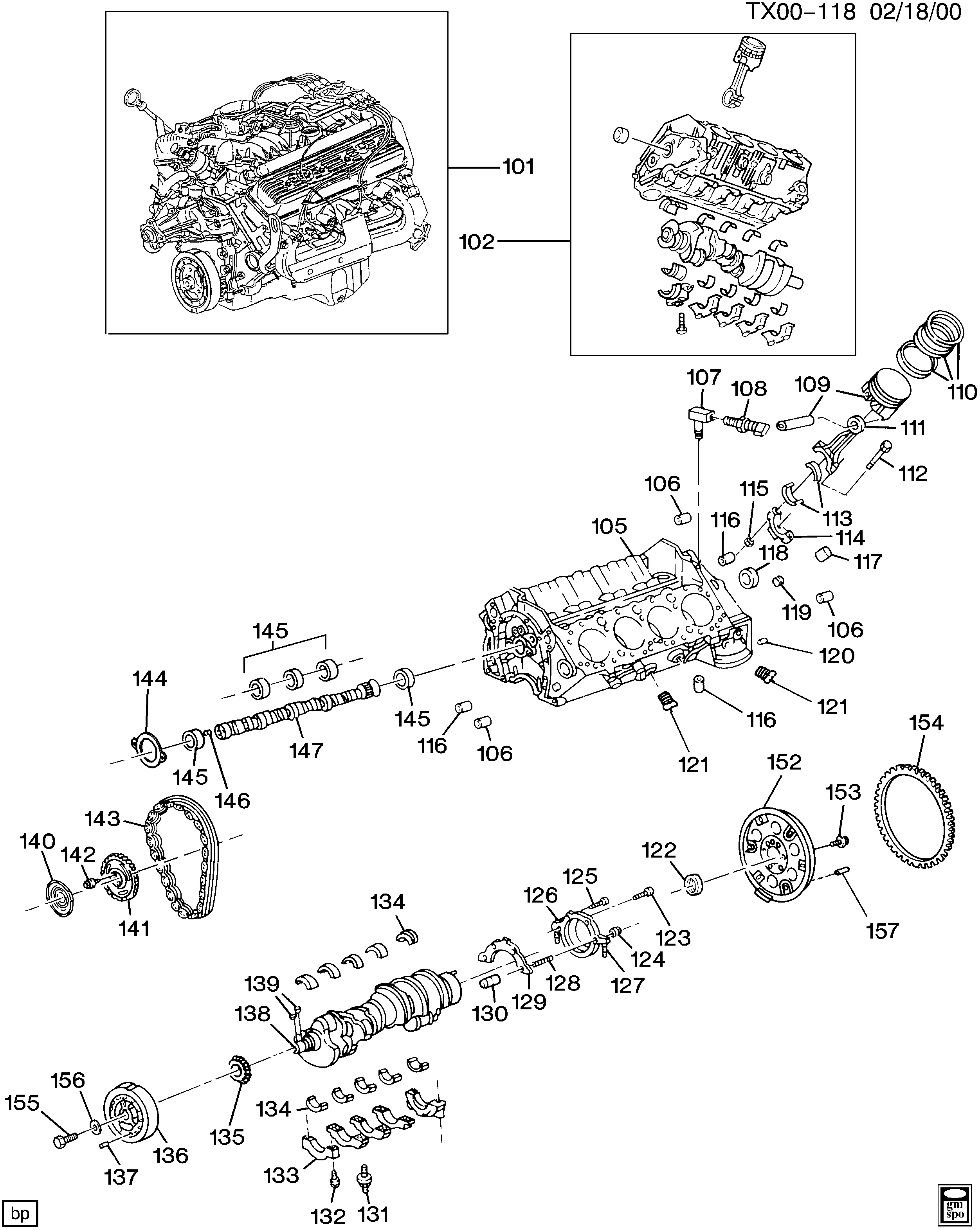 General Motors 14087014 - CHAIN,CM/SHF TMG(9-LINKS)(DIM 5.737 36 TEETH,DIM 2.879 18 TEETH) autocars.com.ua