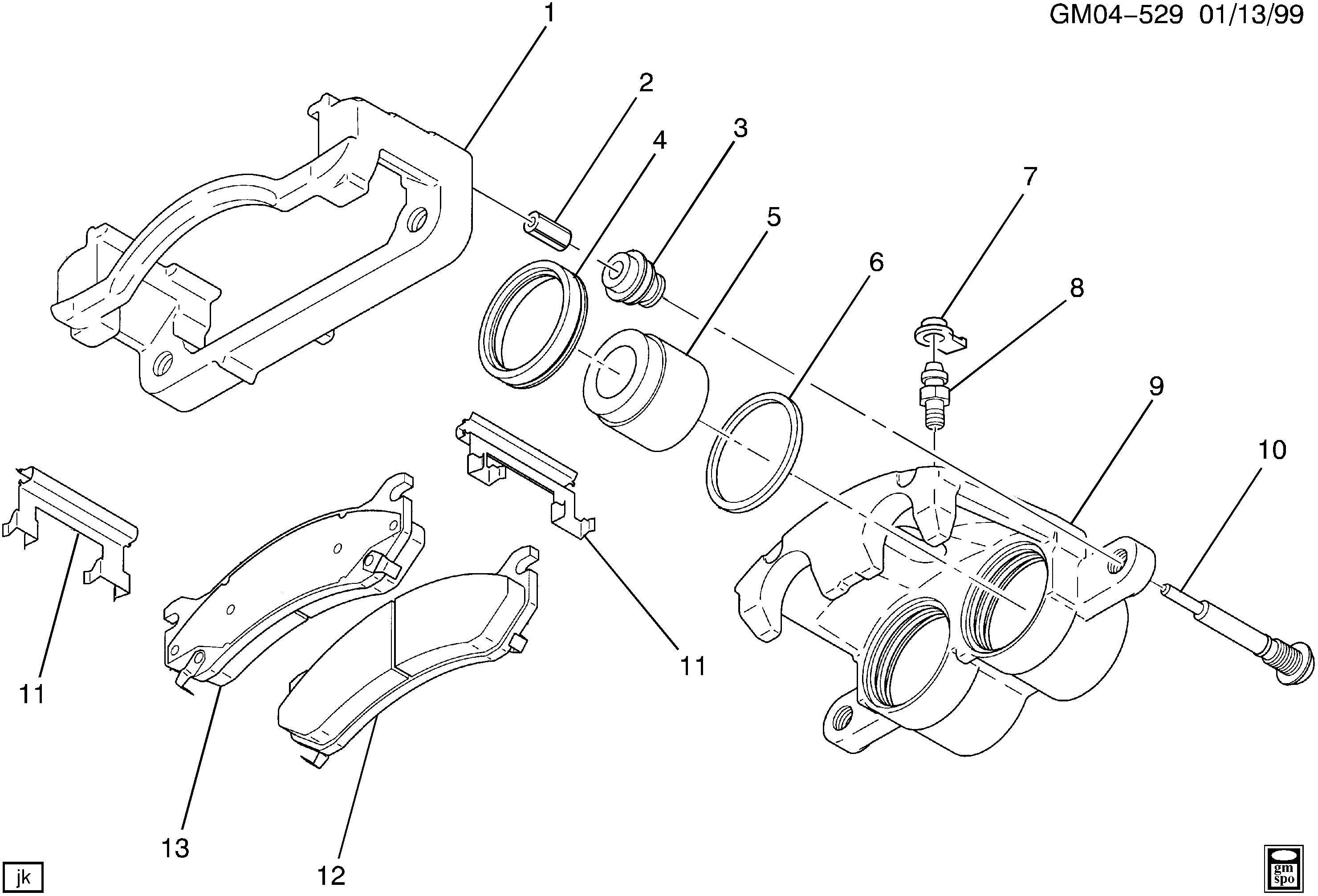 Chevrolet 19210707 - Гальмівні колодки, дискові гальма autocars.com.ua