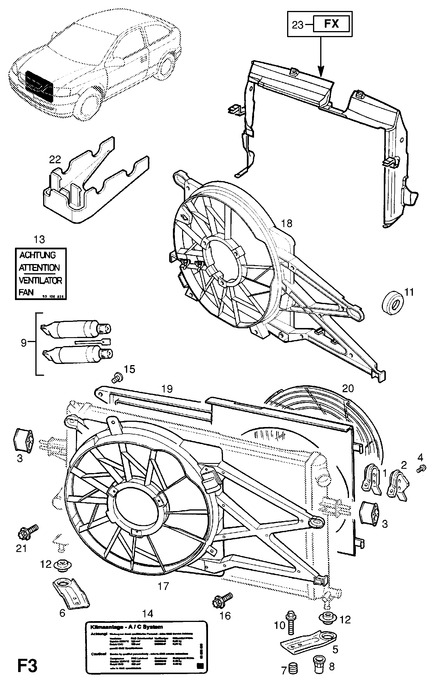 Opel 1310601 - Подвеска, радиатор avtokuzovplus.com.ua