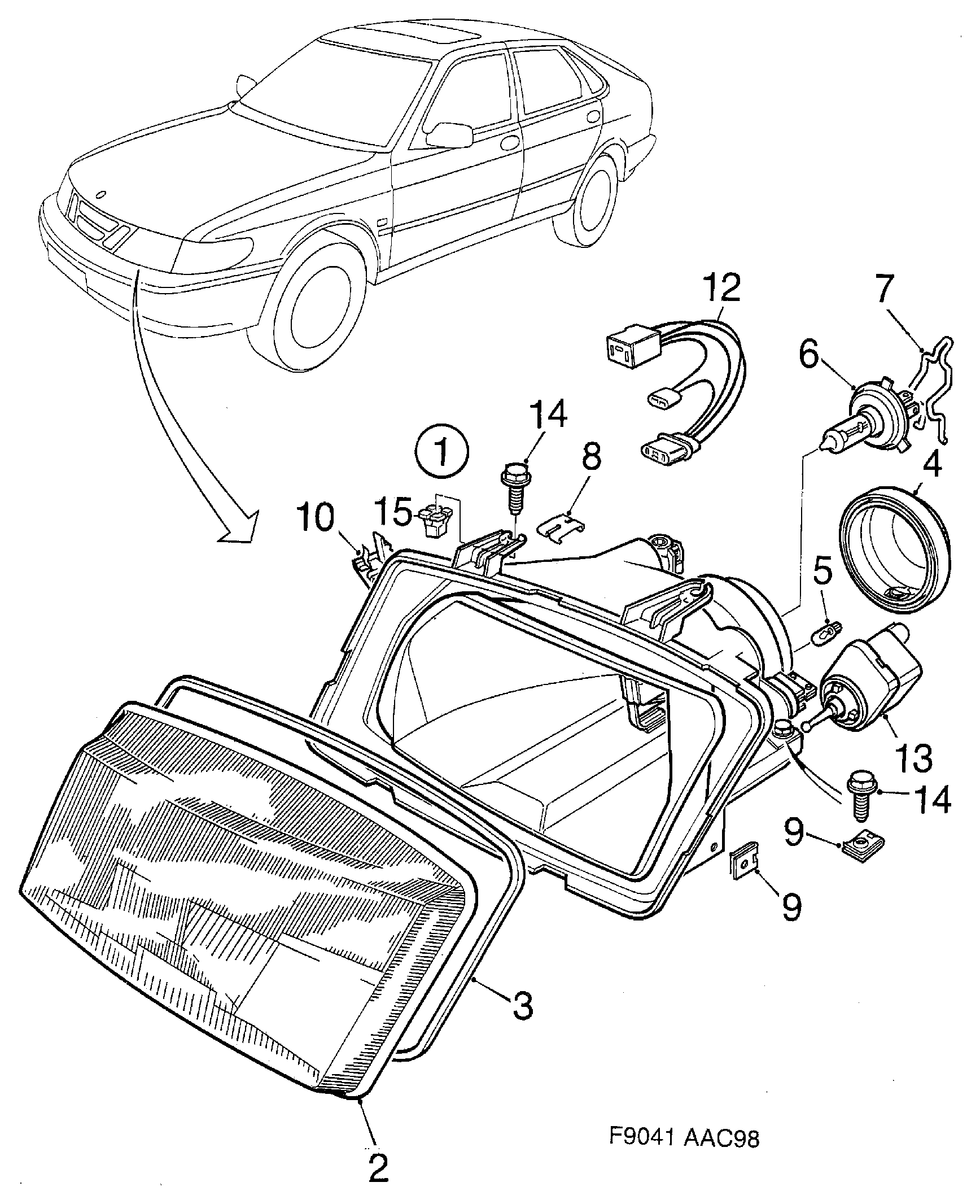 SAAB 4910360 - Рассеиватель, основная фара avtokuzovplus.com.ua