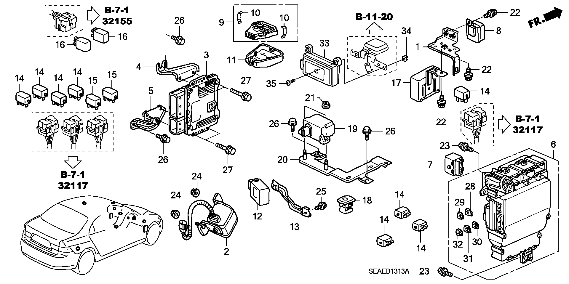 Honda 39794-SDA-901 - RELAY ASSY., ENGINE CONTROL MODULE (MITSUBA) autocars.com.ua