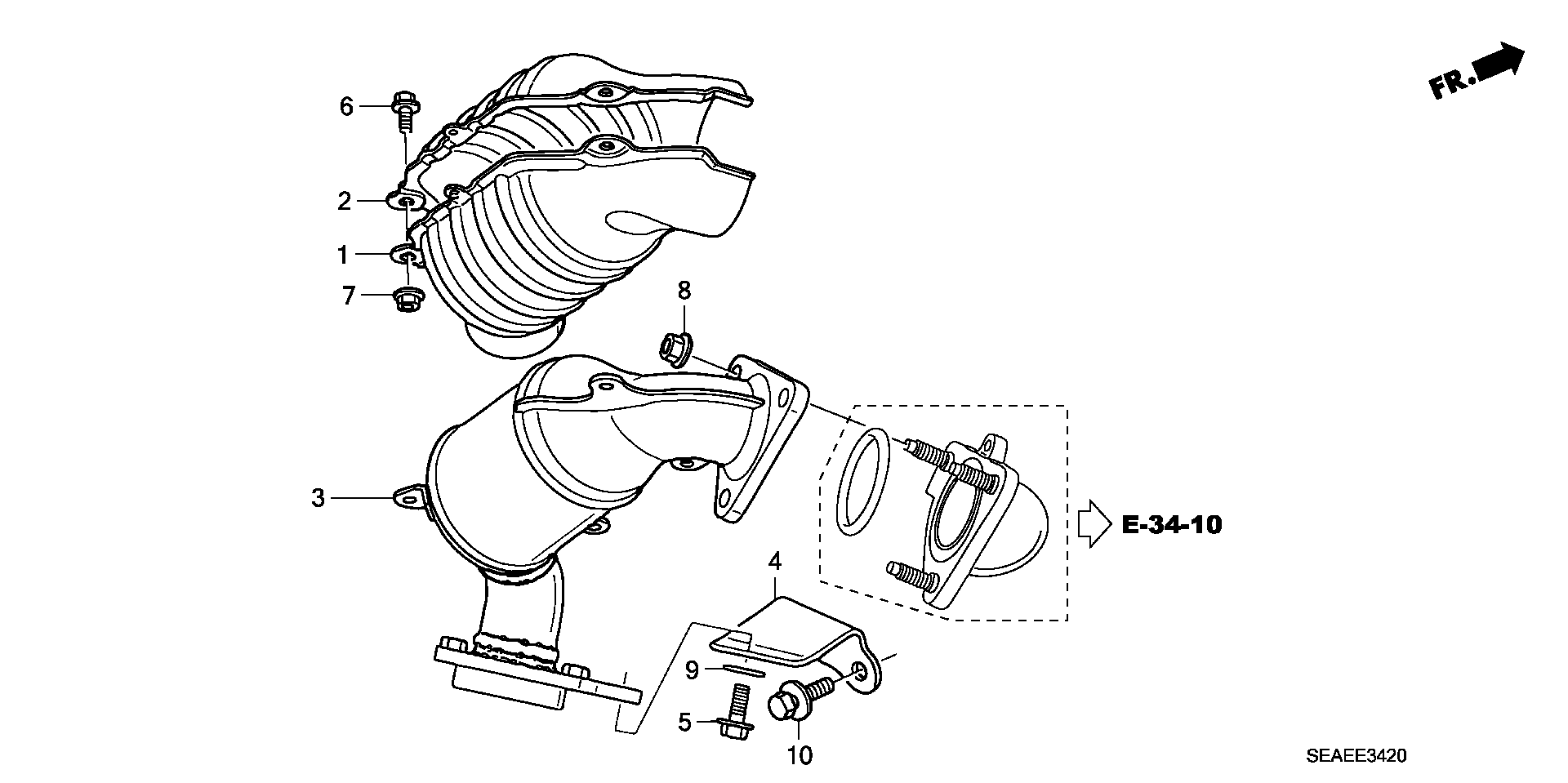 Honda 18190RBDE00 - Катализатор avtokuzovplus.com.ua