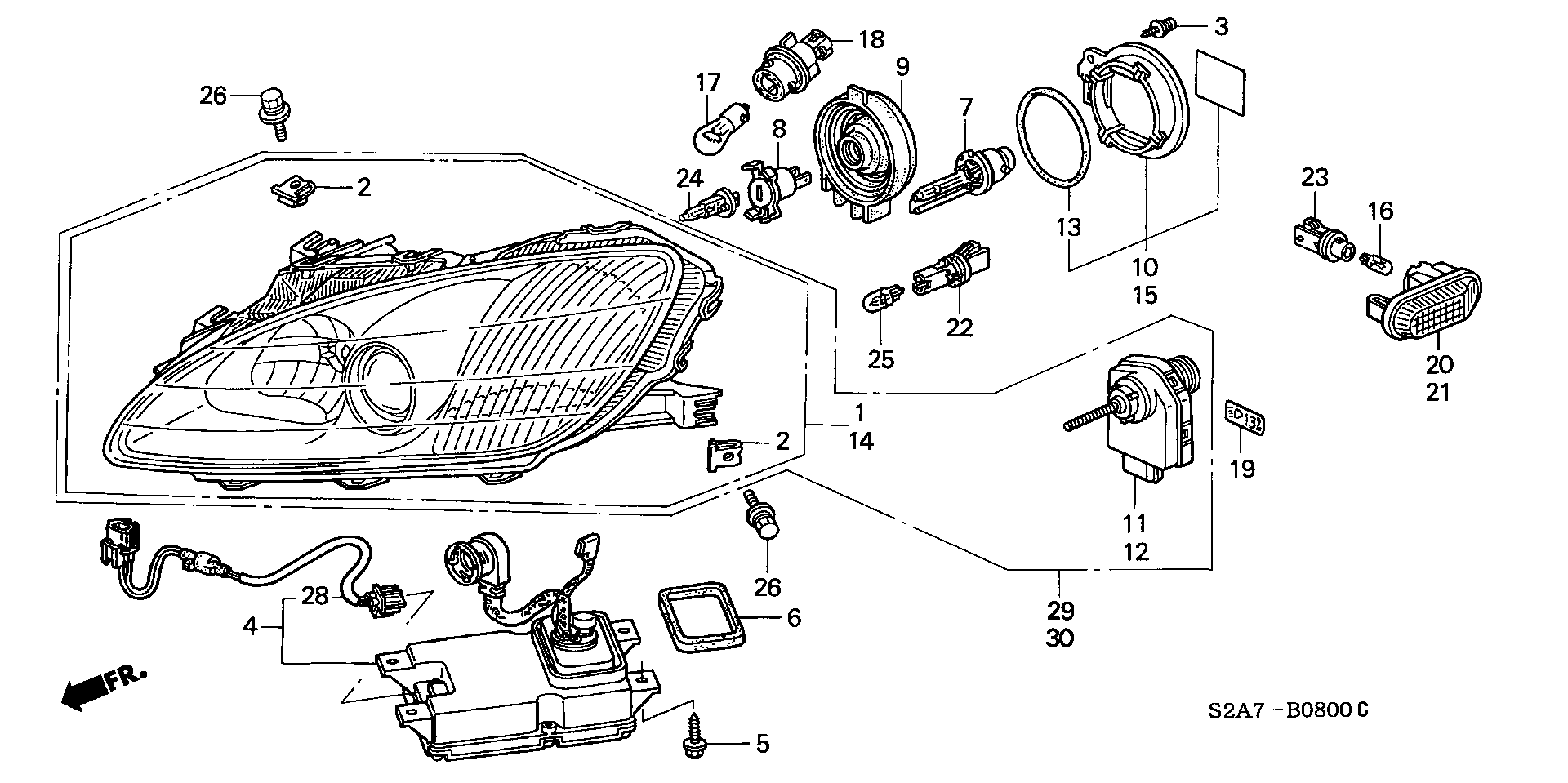 Honda 34901-ST7-J01 - BULB, HEADLIGHT (H1) (12V 55W) autocars.com.ua