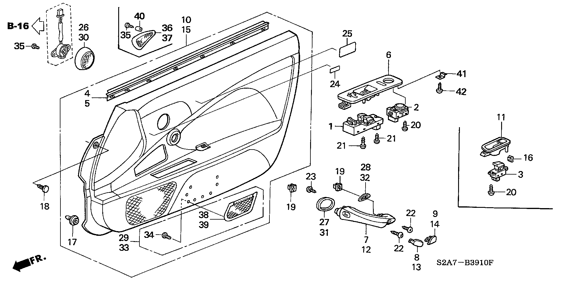 Honda 91560SZ3003 - CLIP, DOOR LINING (NATURAL) autocars.com.ua