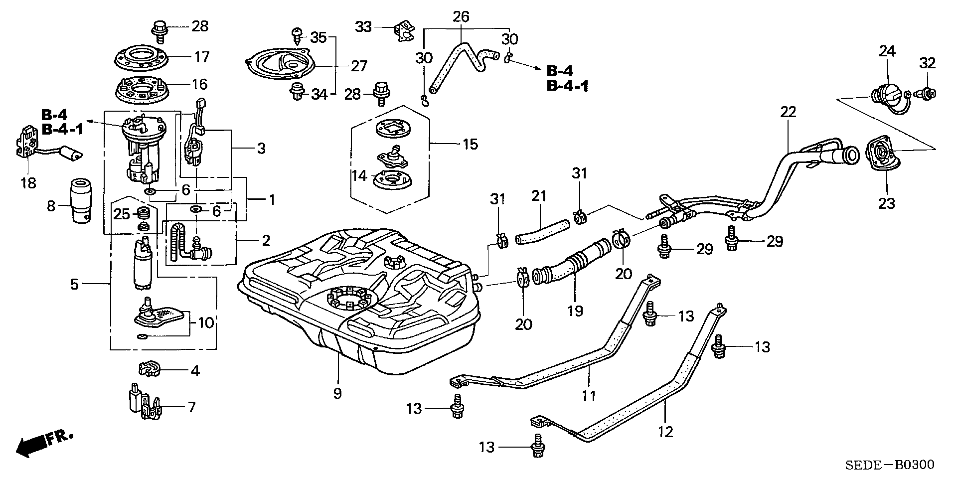 Honda 16010-SED-003 - Паливний фільтр autocars.com.ua