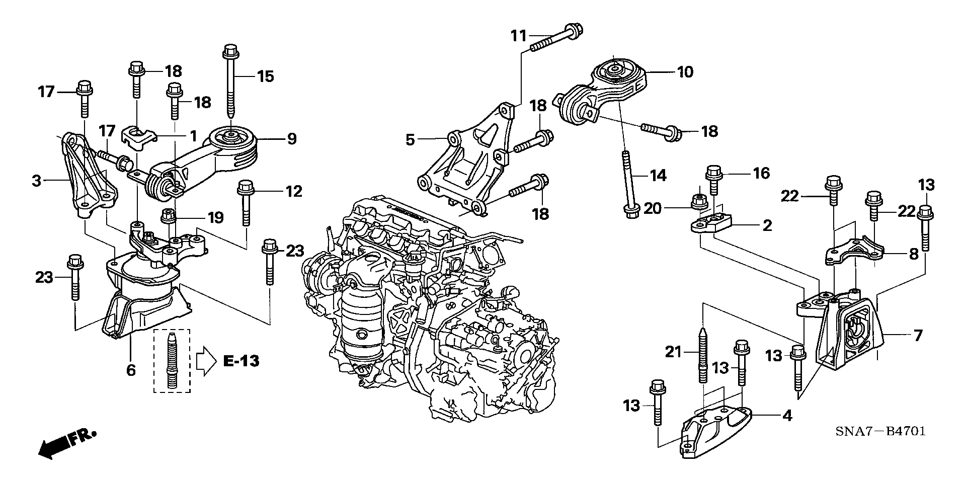 Honda 50880 SNA A81 - Подушка, опора, подвеска двигателя avtokuzovplus.com.ua