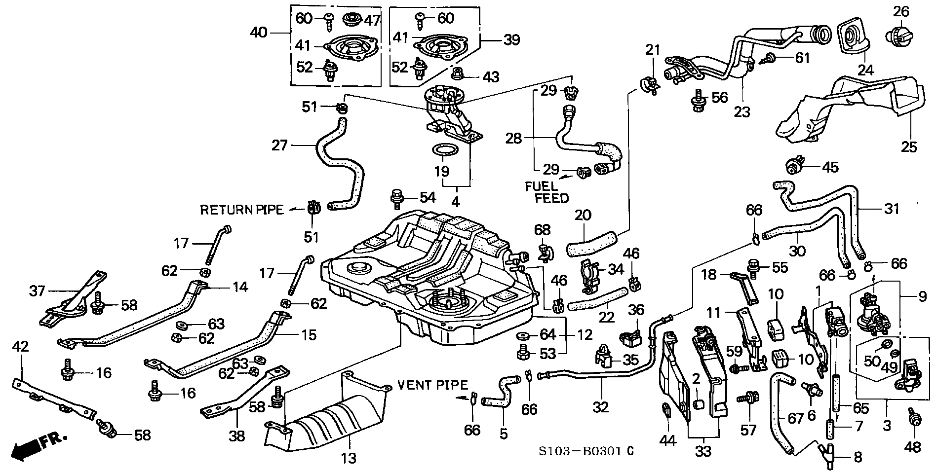 Honda 17040-S10-A10 - Паливний насос autocars.com.ua