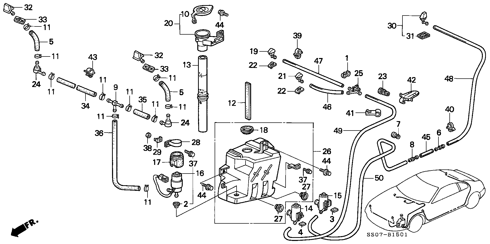 Honda 76806SE0S11 - Водяний насос, система очищення вікон autocars.com.ua