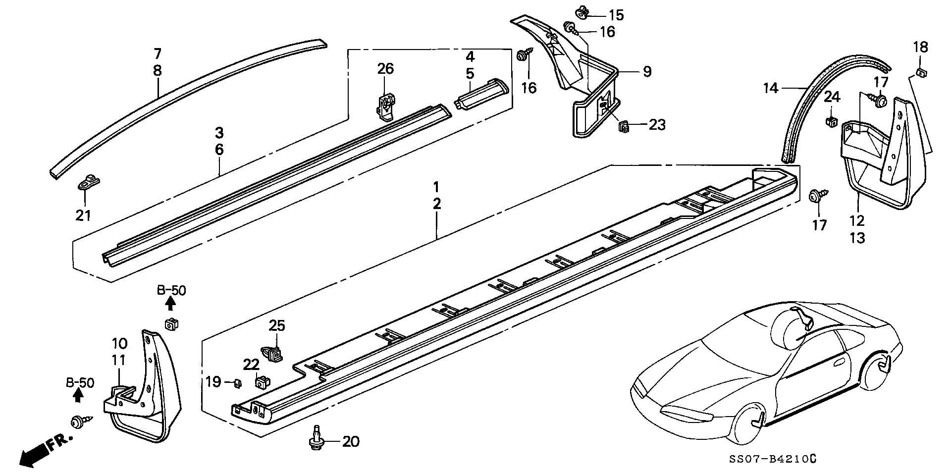 Honda 90668-SA5-003 - Зажим, молдинг / защитная накладка avtokuzovplus.com.ua