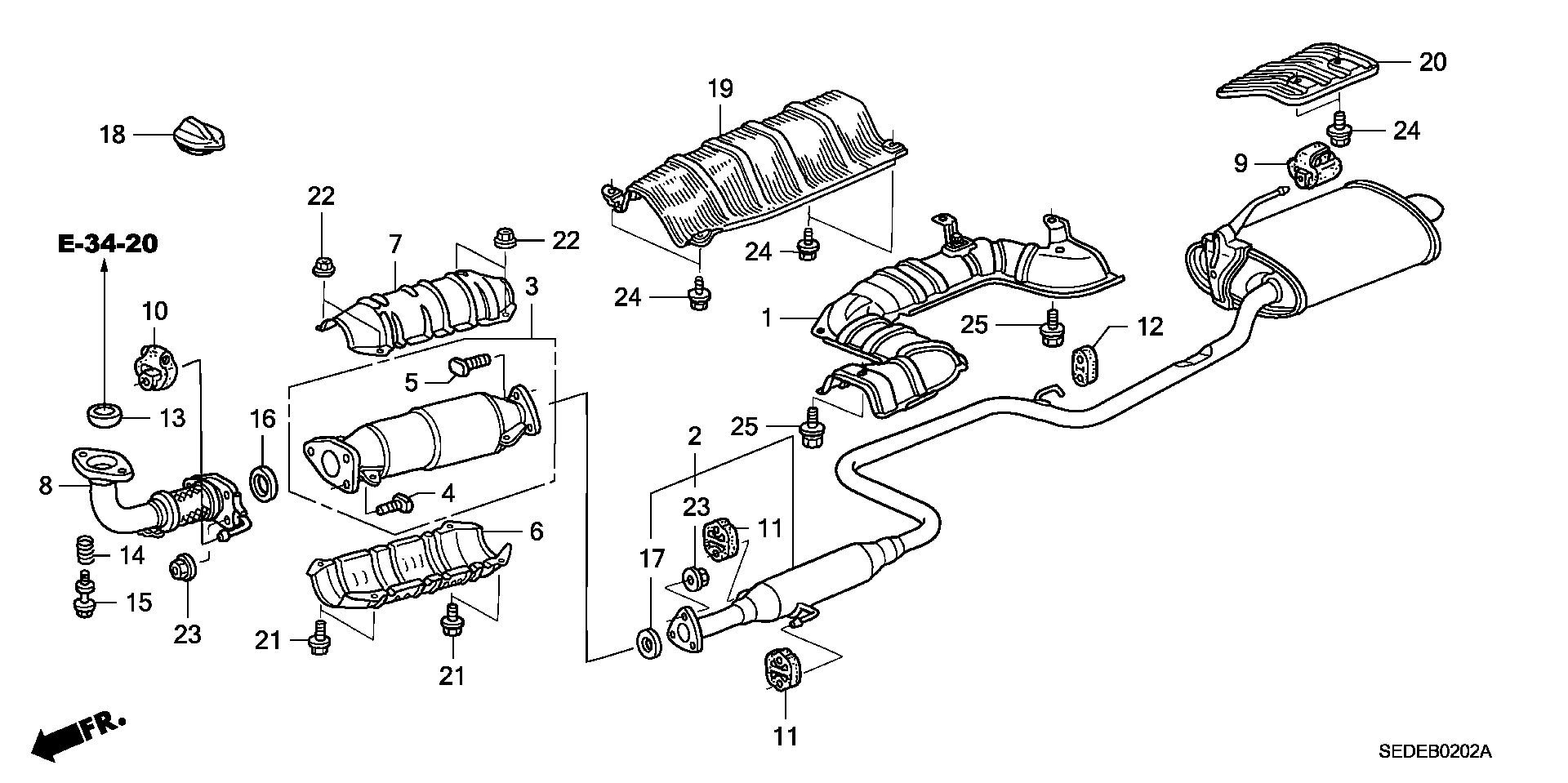 Honda 18160RBDE00 - Каталізатор autocars.com.ua