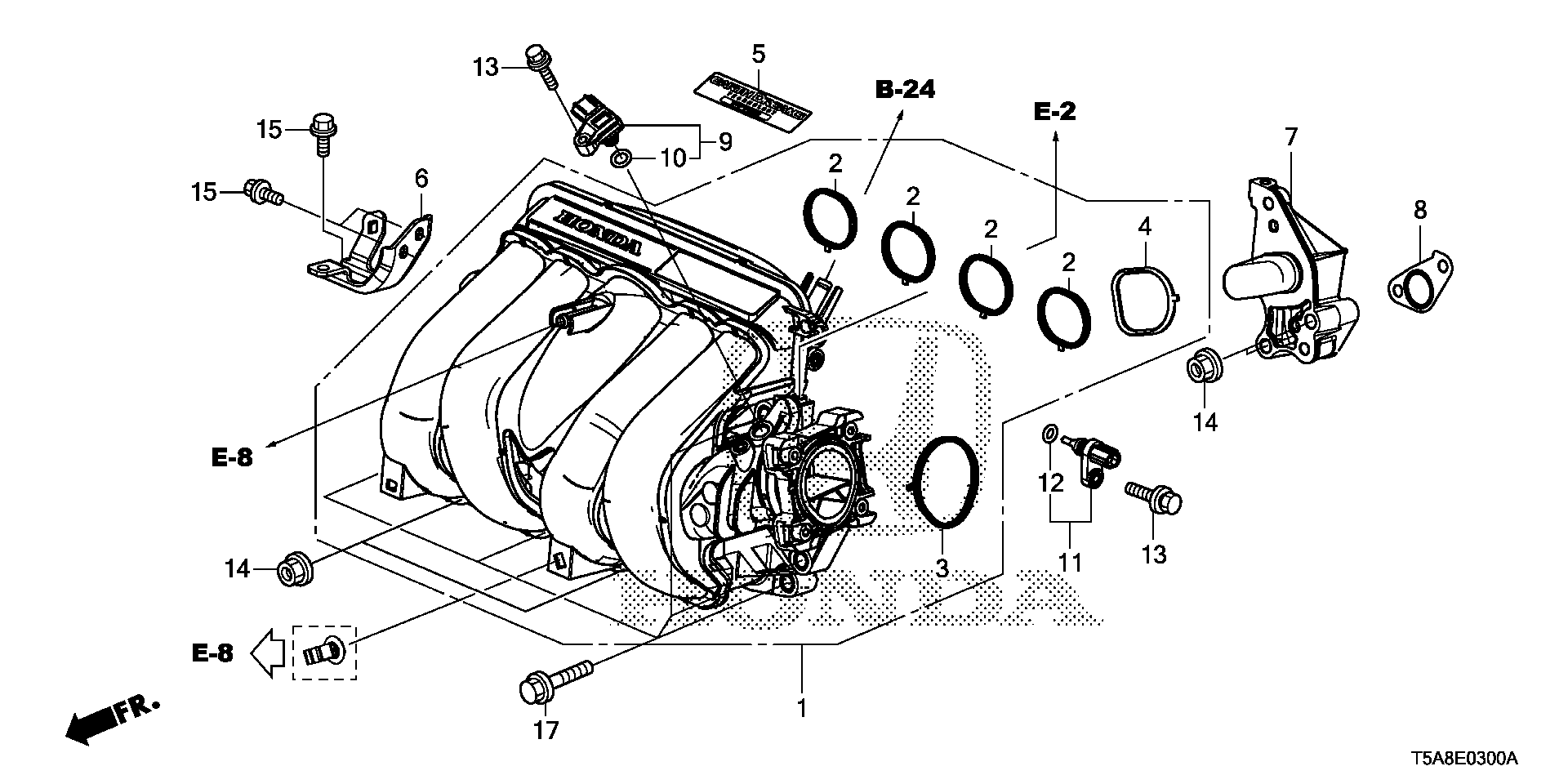 HONDA (DONGFENG) 17105-5R0-004 - Прокладка, впускний колектор autocars.com.ua