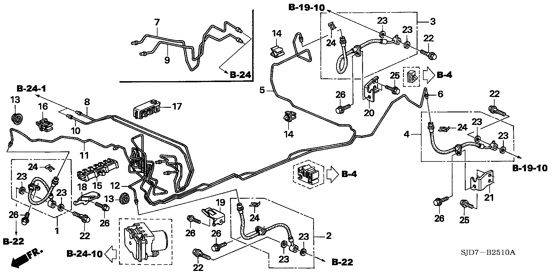 Honda 01468-SJF-010 - Гальмівний шланг autocars.com.ua