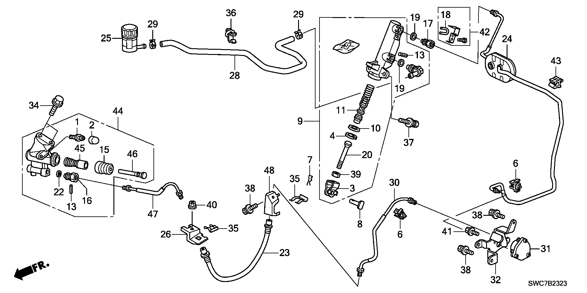 Honda 46925-SWY-E41 - Главный цилиндр, система сцепления avtokuzovplus.com.ua