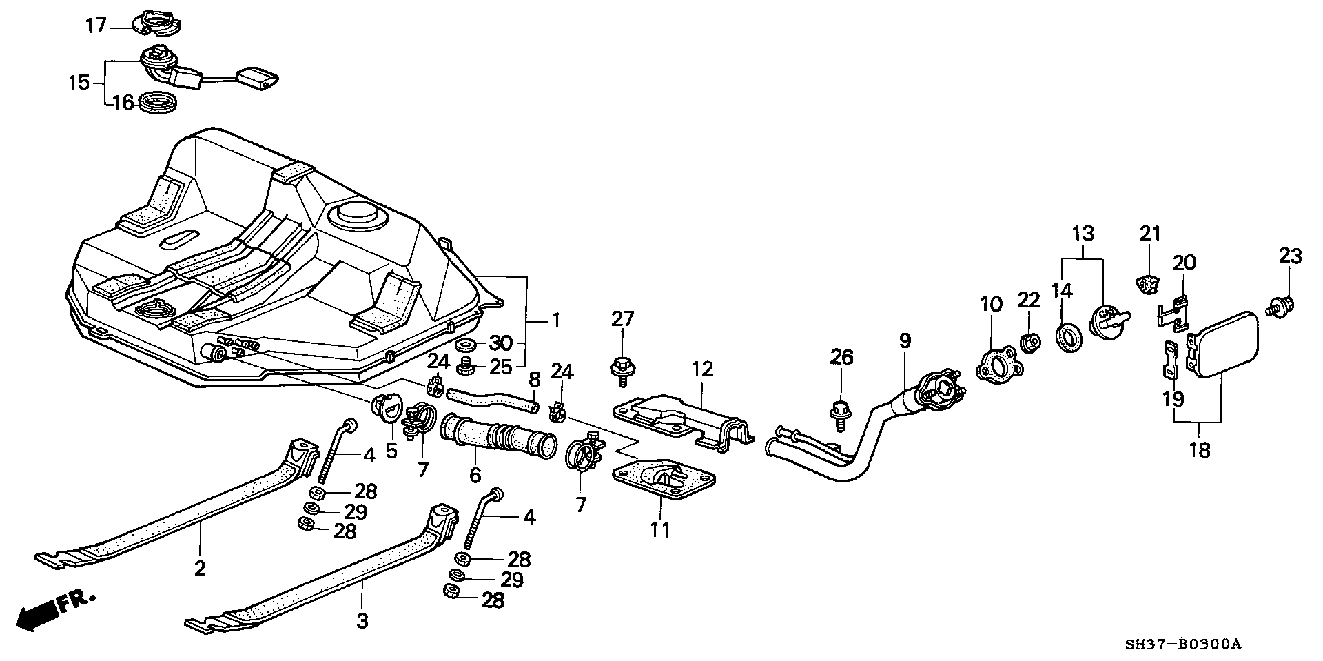 Honda 17670SA5013 - Кришка, паливної бак autocars.com.ua