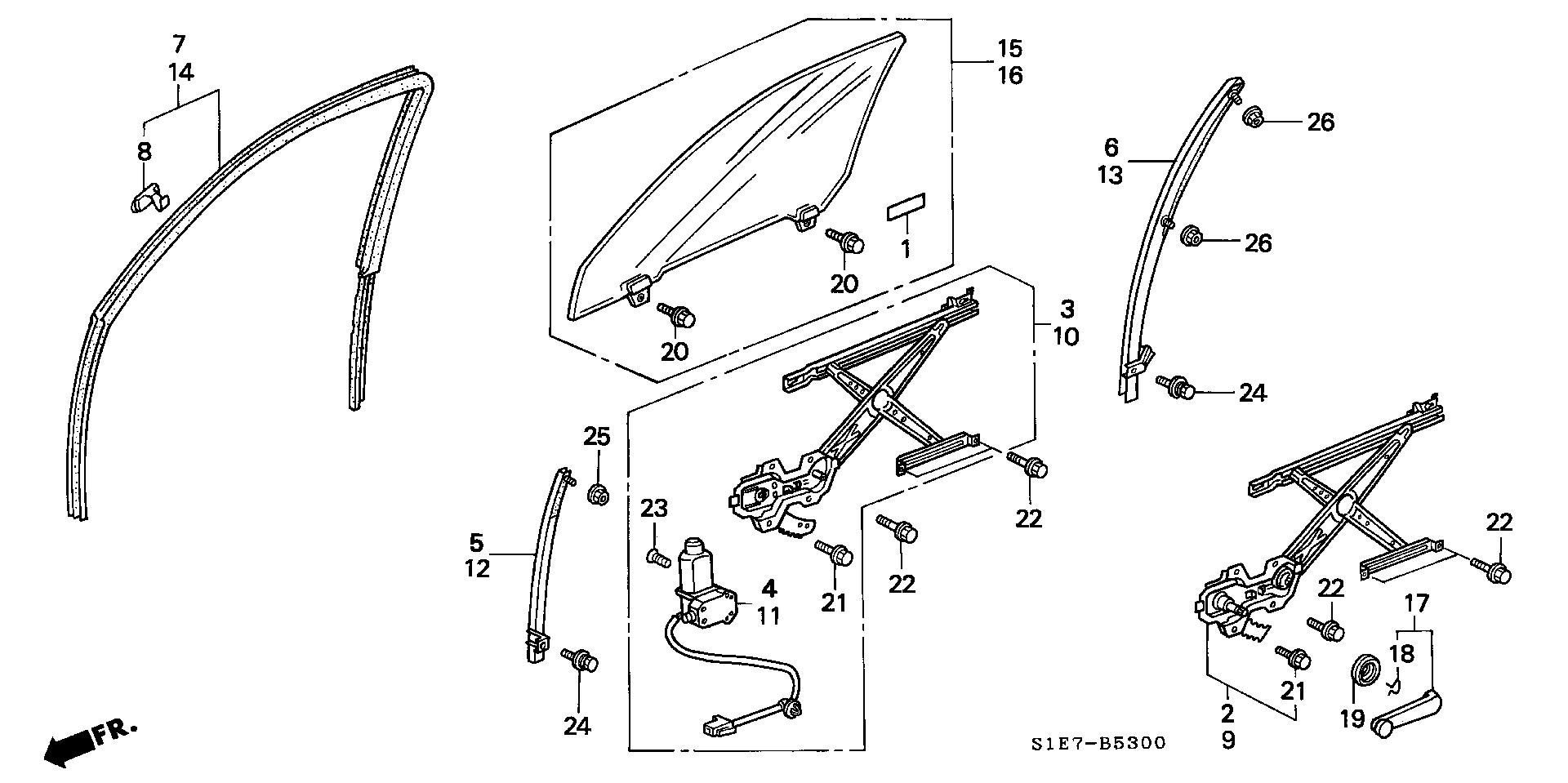 Honda 73350S1EE70 - Бокове вікно autocars.com.ua