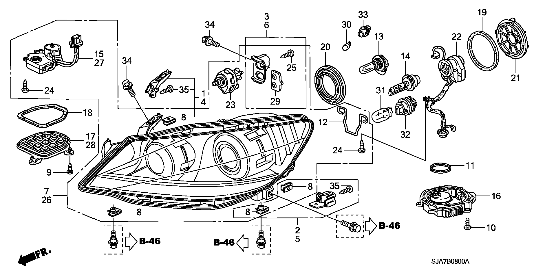 Honda 33129-SJA-J01 - Пристрій запалювання, газорозрядна лампа autocars.com.ua