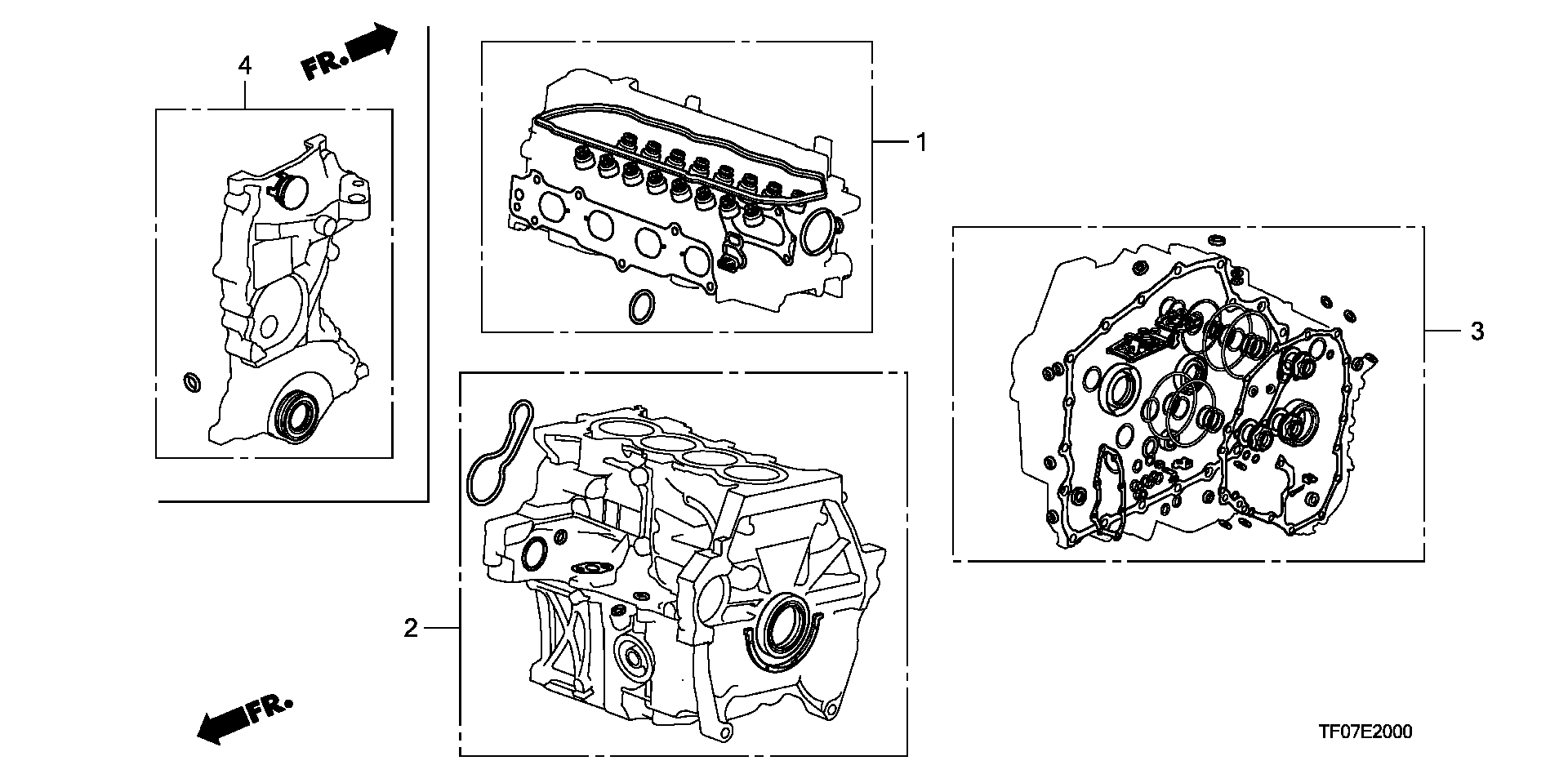 Honda 06114-RB0-000 - Комплект прокладок, блок-картер двигателя avtokuzovplus.com.ua