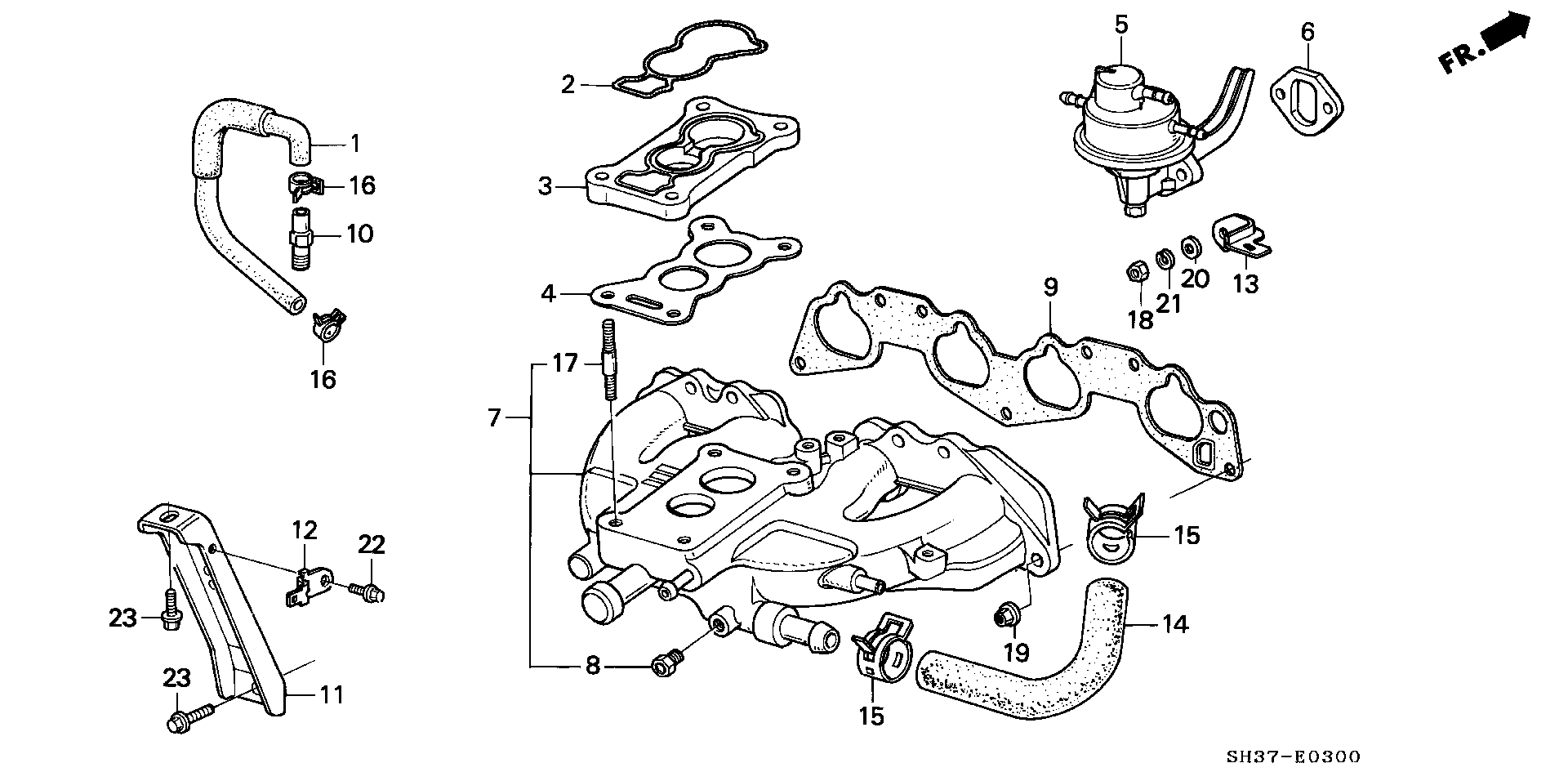 Honda 17105-PM2-003 - GASKET, INTAKE MANIFOLD (ISHINO GASKET) autocars.com.ua