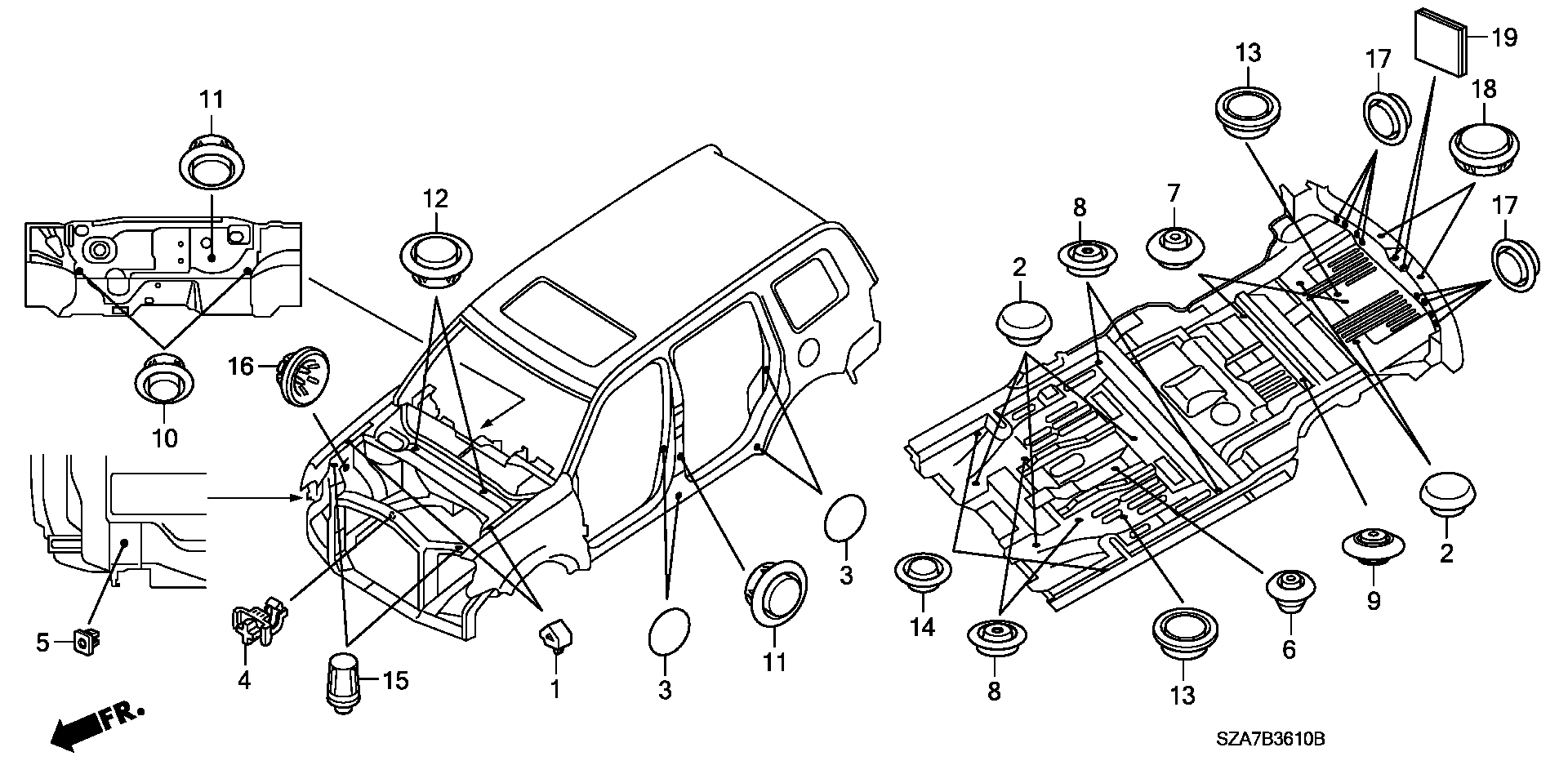 Zekkert BE-2052 - Клипса крепёжная Honda  Nissan  Toyota миним. кол-во заказа 10 шт autodnr.net