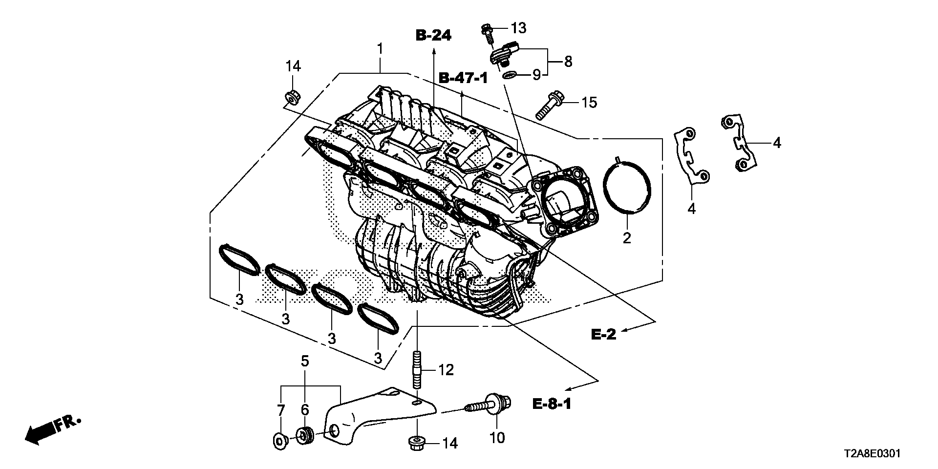 Honda 17115-5A2-A01 - Прокладка, впускний колектор autocars.com.ua