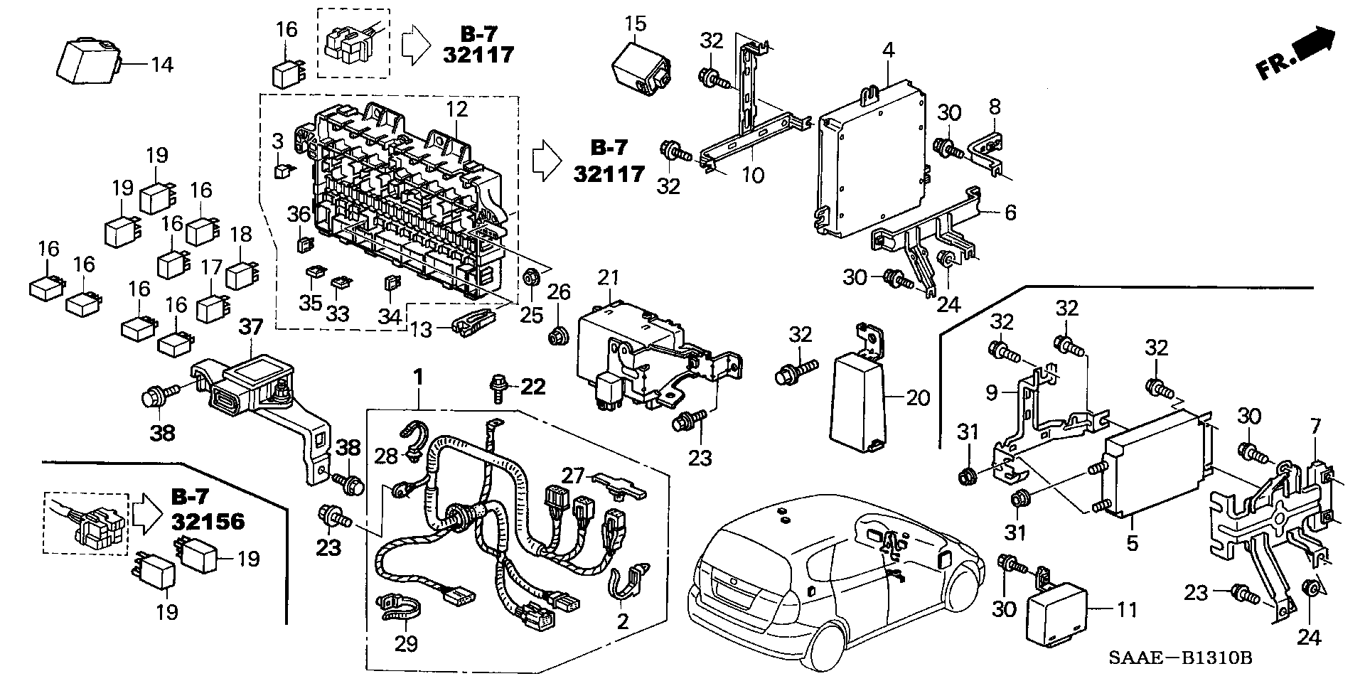 Honda 39794SDAA01 - RELAY ASSY., POWER(MICRO ISO) (MITSUBA) autocars.com.ua