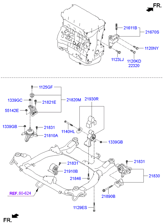 Hyundai 218102T000 - Опора двигателя autocars.com.ua