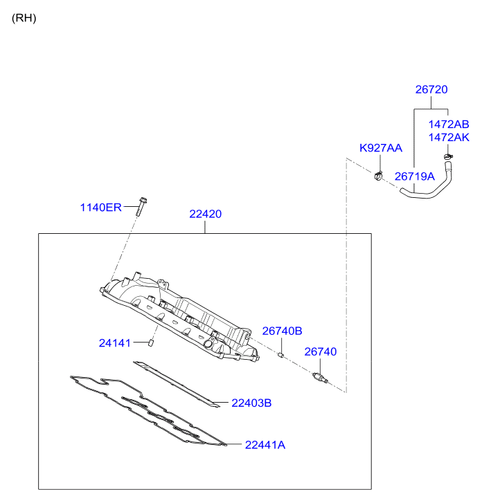 Hyundai 22441-3C110 - Прокладка, крышка головки цилиндра avtokuzovplus.com.ua