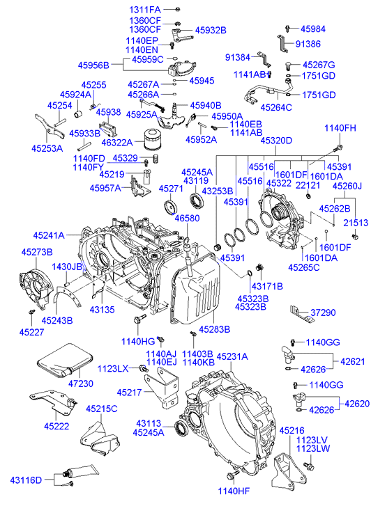 Hyundai 4524539001 - Уплотнительное кольцо вала, приводной вал avtokuzovplus.com.ua