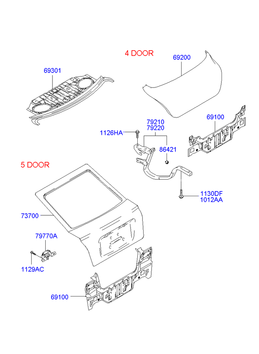 Hyundai 691002D010 - Задня стінка autocars.com.ua