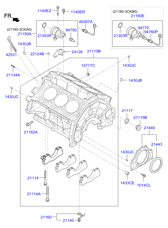 KIA 214433C700 - Уплотняющее кольцо, коленчатый вал avtokuzovplus.com.ua