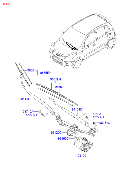 Hyundai 983600X000 - Щетка стеклоочистителя avtokuzovplus.com.ua