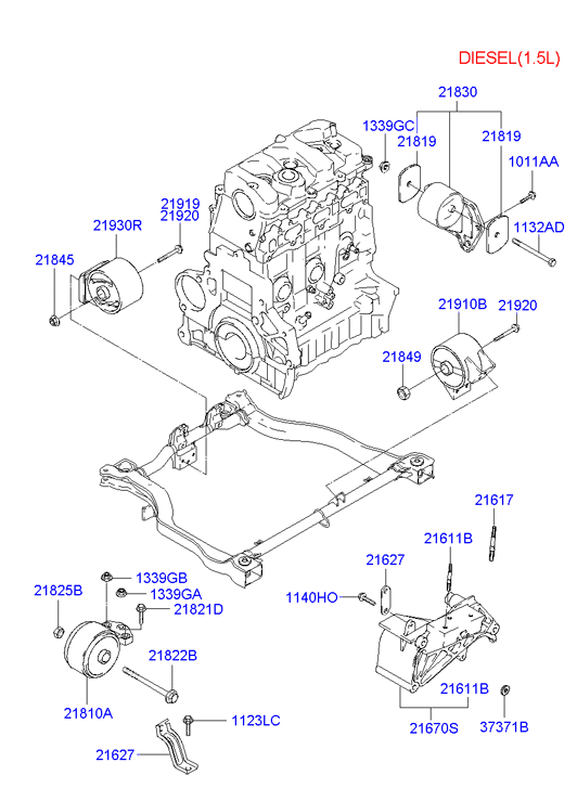 Zekkert GM-4130 - Опора двигателя зад. Hyundai Accent II 02- autodnr.net