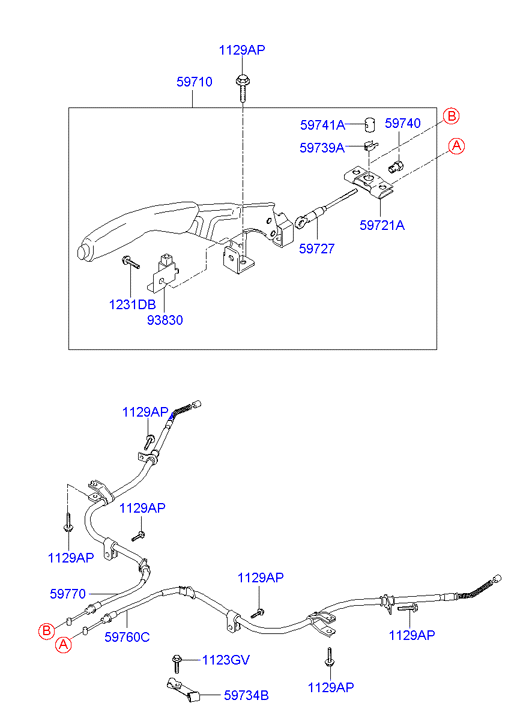 Hyundai 59760-25200 - Тросик, cтояночный тормоз avtokuzovplus.com.ua