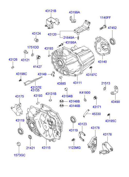 Hyundai 43119-39010 - Ущільнене кільце, диференціал autocars.com.ua