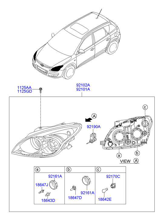Hyundai 92130-2B000 - Регулювальний елемент, регулювання кута нахилу фар autocars.com.ua