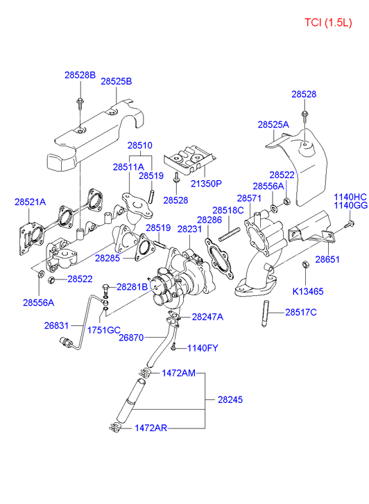 Meat & Doria 65043 - Турбокомпрессор Hyundai Accent II   Getz TB 1.5 CRDi autodnr.net