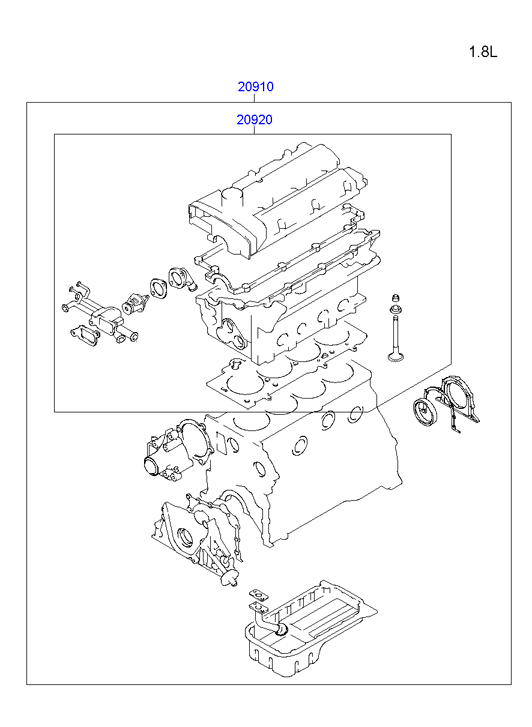 Hyundai 20910-23D00 - Комплект прокладок, двигатель avtokuzovplus.com.ua