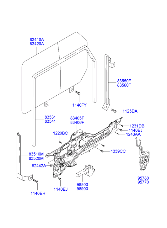 Hyundai 834053A000 - Стеклоподъемник avtokuzovplus.com.ua