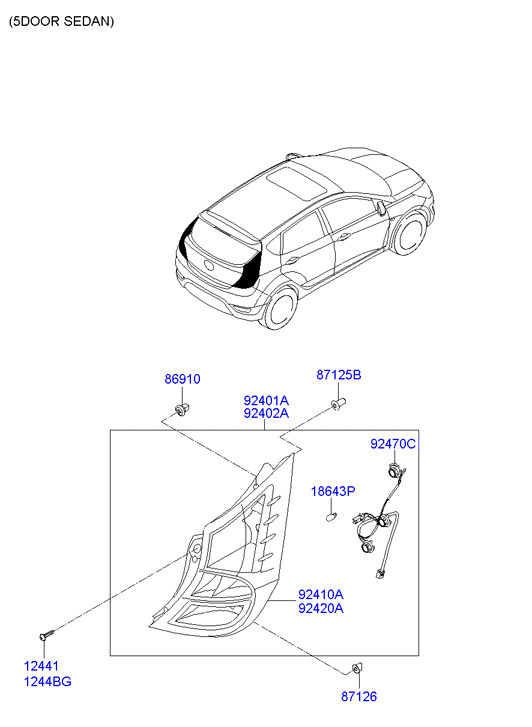 Hyundai 92402-1R030 - Задній ліхтар autocars.com.ua