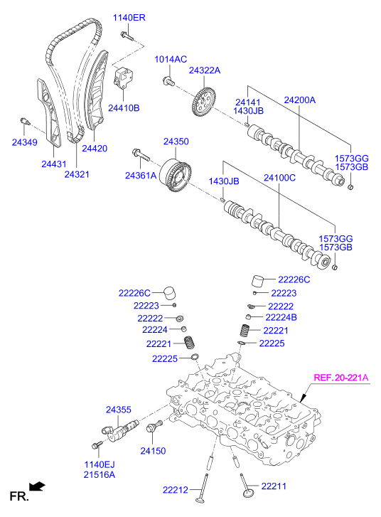 Hyundai 242002B030 - Распредвал avtokuzovplus.com.ua