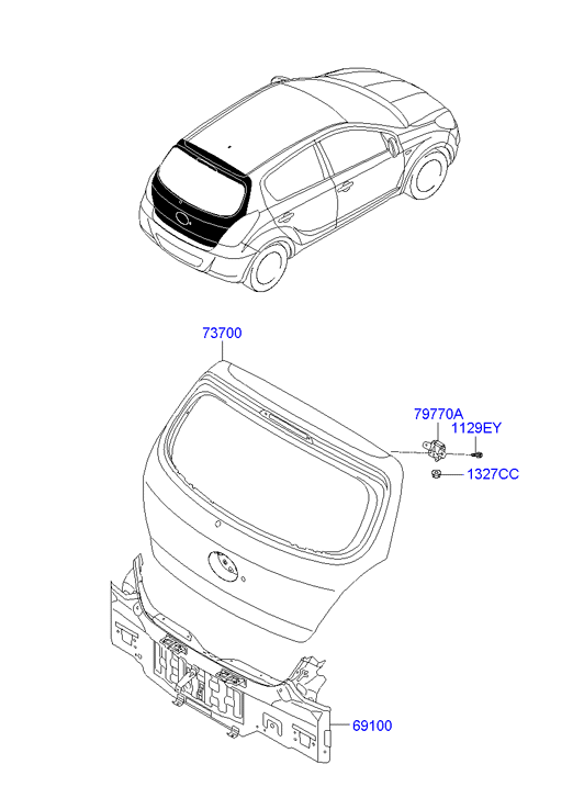 KIA 691001J000 - Задняя стенка avtokuzovplus.com.ua