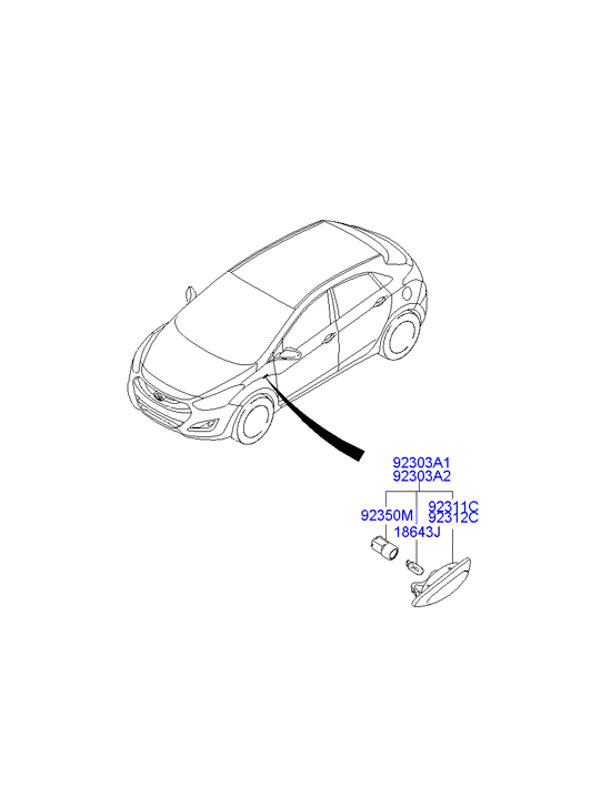 Hyundai 923041R010 - Фонарь указателя поворота avtokuzovplus.com.ua