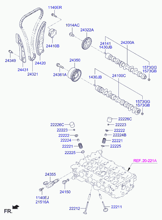 Hyundai 22212-2B010 - Выпускной клапан avtokuzovplus.com.ua