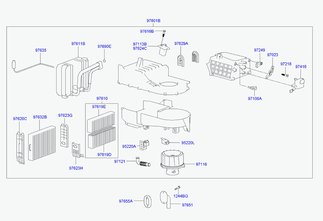 Hyundai 9703538000 - Сопротивление, реле, вентилятор салона avtokuzovplus.com.ua