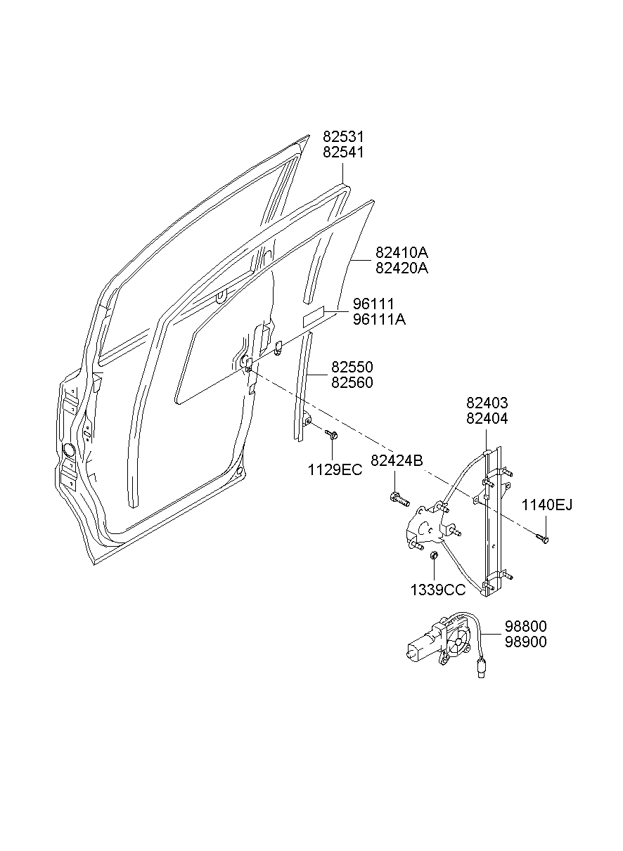 Opel 824204A010 - Боковое стекло avtokuzovplus.com.ua