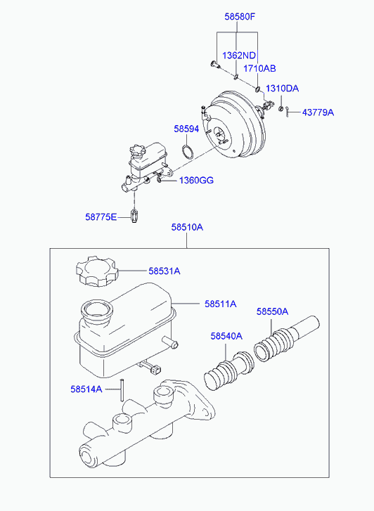 Hyundai 58510-1C055 - Главный тормозной цилиндр avtokuzovplus.com.ua