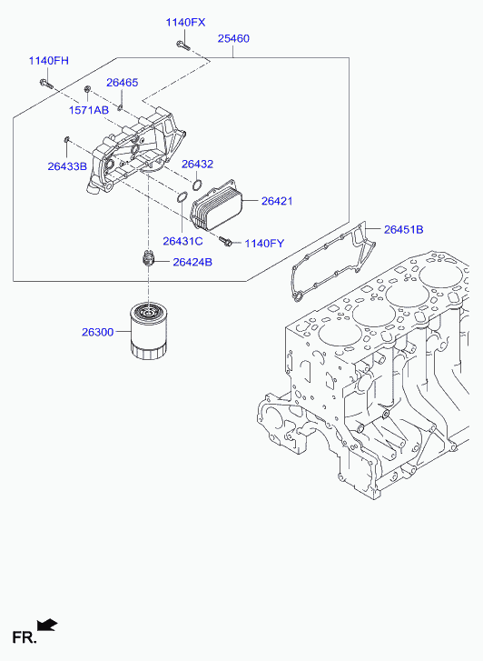 Hyundai 264514A700 - Прокладка радіатора охолодже autocars.com.ua
