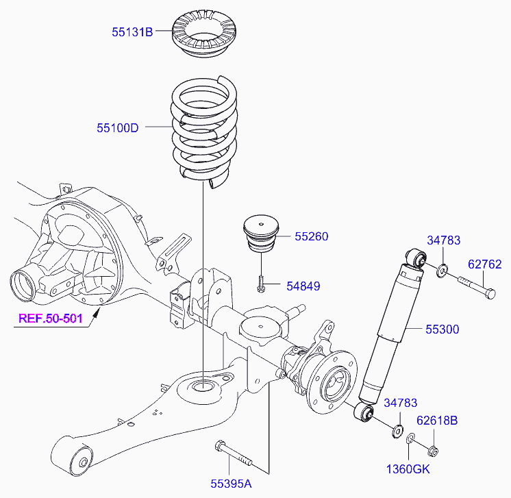 Hyundai 55260-4H000 - Листовая рессора, дополнительная рессора avtokuzovplus.com.ua