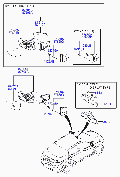 Hyundai 87610-4L030 - Наружное зеркало avtokuzovplus.com.ua